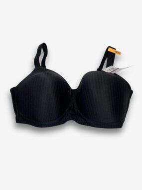 Playtex Secrets Black Wire Free Smooth Bra Full Support 38DD Back Smoothing